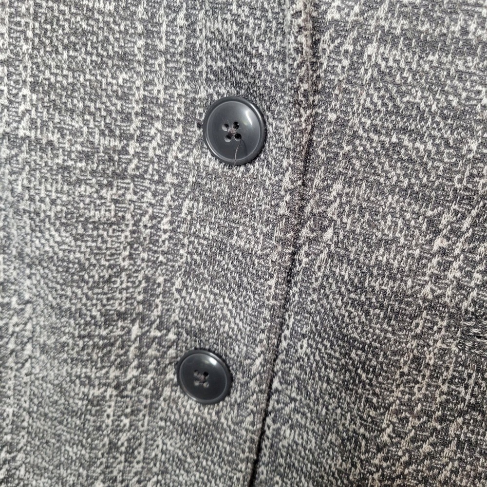 Torrid Knit Blazer Women Sz 1 Grey Black Plaid Longline 2-Button Career Jacket - Picture 10 of 15